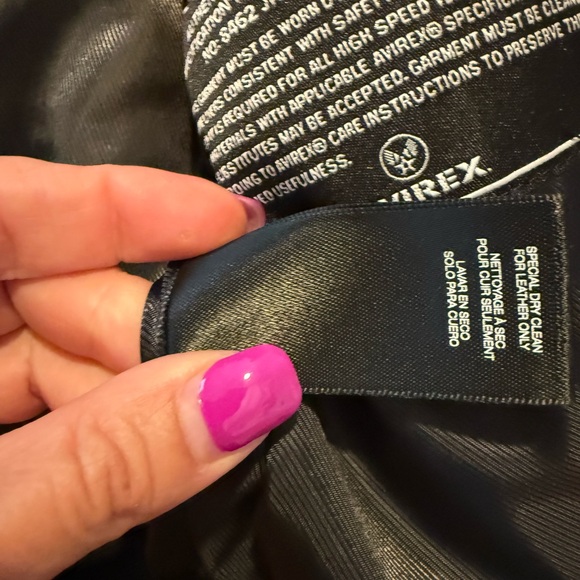 Avirex cropped Black Leather Varsity Jacket with USA Branding - Picture 10 of 10